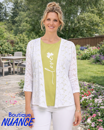 Veste Légère Unie à Détails Pointelle – Dévia #S501J