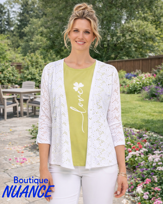 Veste Légère Unie à Détails Pointelle – Dévia #S501J