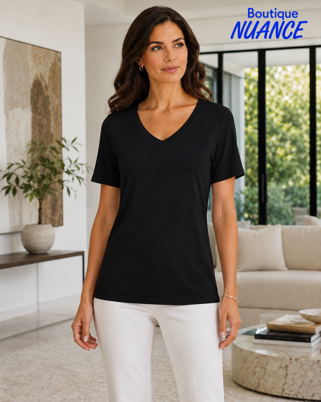 Bamboo Rayon V-Neck T-Shirt – SoftWorks #202567