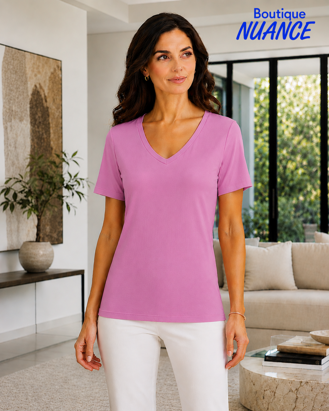 Bamboo Rayon V-Neck T-Shirt – SoftWorks #202567