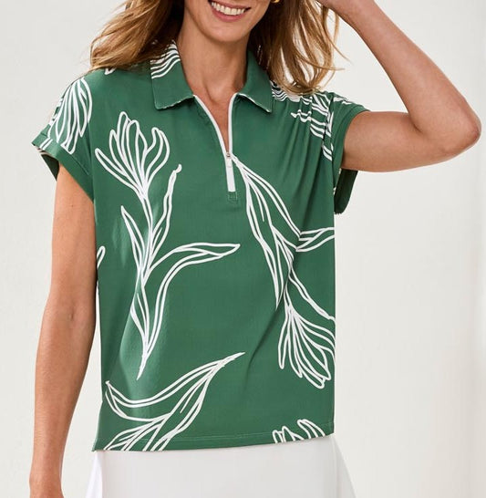 Haut polo sport à imprimé floral – Tribal Sport #2090O-3024