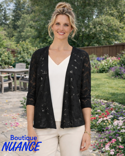 Veste Légère Unie à Détails Pointelle – Dévia #S501J