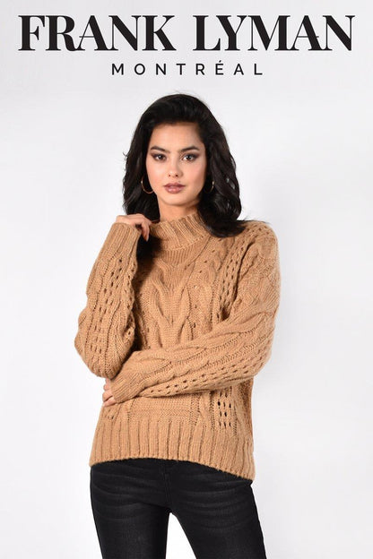 Cocoon Caramel – Frank Lyman Twisted Turtleneck Top #213160U