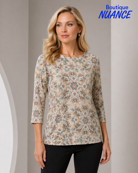Lined floral mesh top – Beta’s Choice #217359