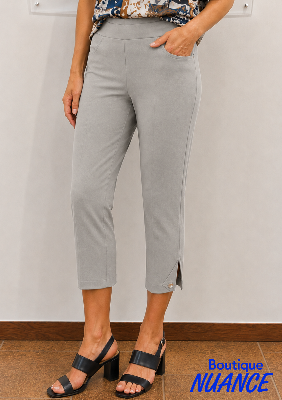 Fitted Capri with Side Slits and Embellished Detail – Beta’s Choice #219268