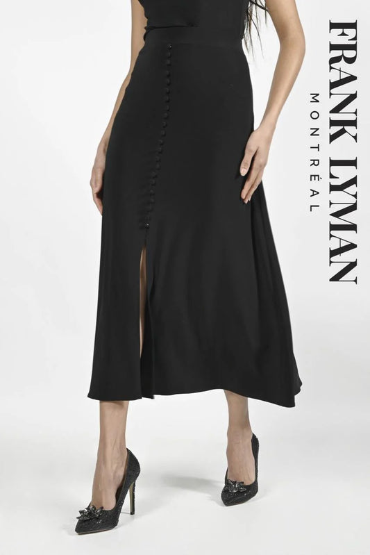 Noir Élégant en Fente - La Jupe Frank Lyman #224056