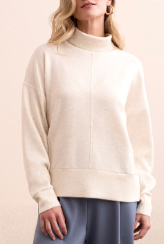 Frosted Grey Turtleneck - The Tribal Top #2275O-3390