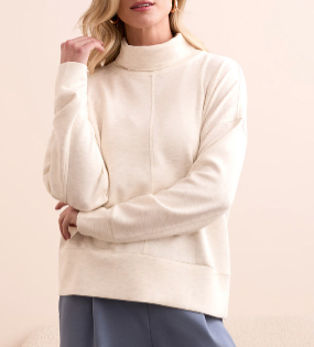 Frosted Grey Turtleneck - The Tribal Top #2275O-3390