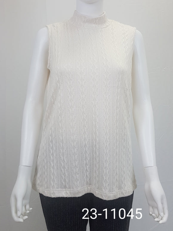 Camisole en tricot ivoire par Mode Crystal # 23-11045