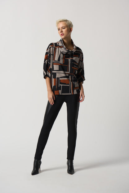 Faux-Leather Panel Leggings by Joseph Ribkoff # 233012