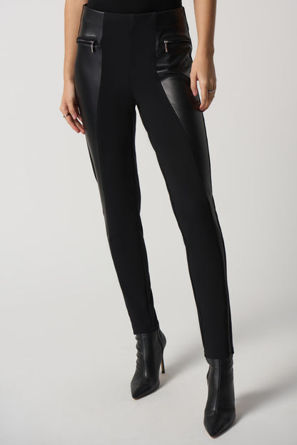 Faux-Leather Panel Leggings by Joseph Ribkoff # 233012