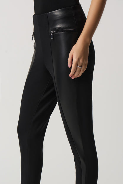 Faux-Leather Panel Leggings by Joseph Ribkoff # 233012