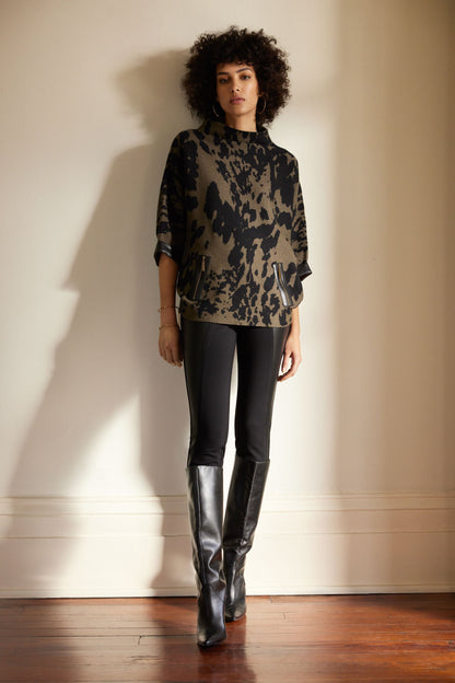 Faux-Leather Panel Leggings by Joseph Ribkoff # 233012