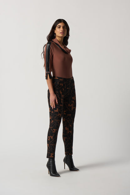 Pantalon ajusté à imprimé de mots par Joseph Ribkoff # 233279