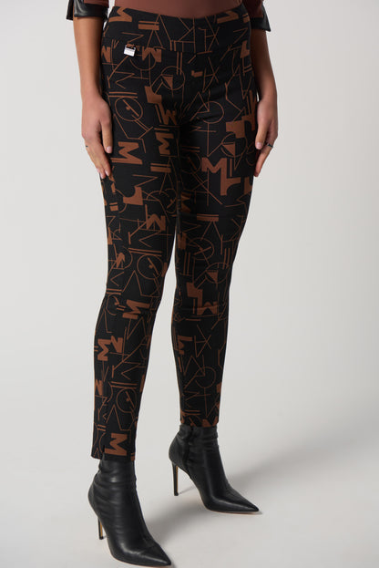 Pantalon ajusté à imprimé de mots par Joseph Ribkoff # 233279