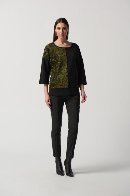 Abstract Jacquard Slim-Fit Pants Joseph Ribkoff # 233282