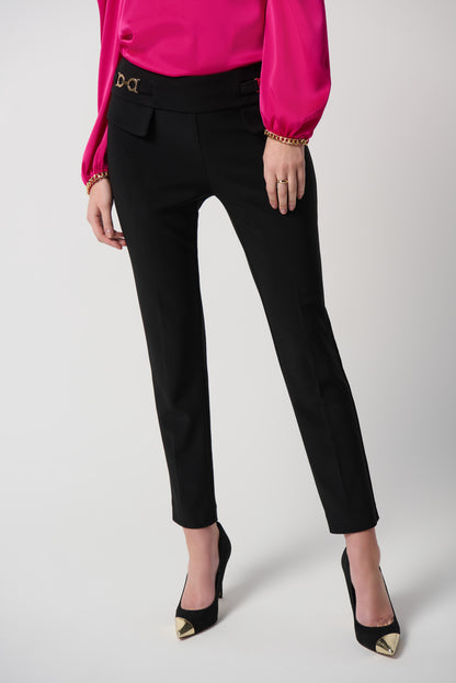 Pantalon ajusté à enfiler en tricot soyeux à mailles contrecollées de Joseph Ribkoff #234102