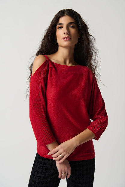 Sweater Knit One-Shoulder Top by Joseph Ribkoff #234916