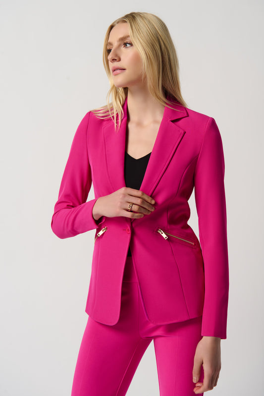 Woven Blazer With Zippered Pockets by Joseph Ribkoff #234929