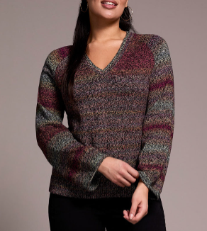 Multi-Color - Tribal Lightweight Knit Top #2374O-576