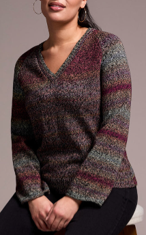 Multi-Color - Tribal Lightweight Knit Top #2374O-576