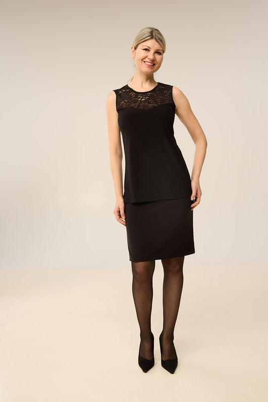Black Camisole with Lace Top, by Crystal #24-10265A