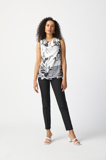 Joseph Ribkoff Satin Floral Print Top #241120 