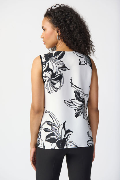 Joseph Ribkoff Satin Floral Print Top #241120 