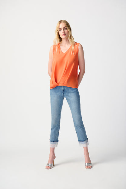 Joseph Ribkoff sleeveless georgette and silky knit top #241133