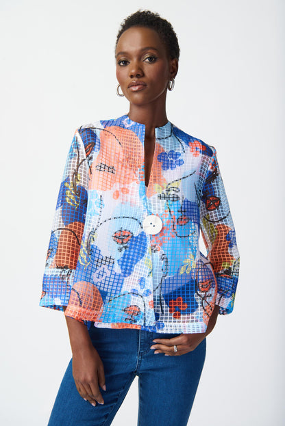 Blouson swing à imprimé de visage en organza Joseph Ribkoff #241191
