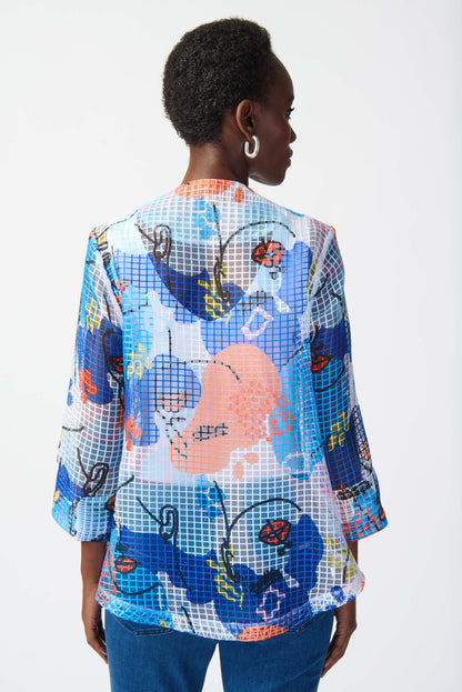 Blouson swing à imprimé de visage en organza Joseph Ribkoff #241191