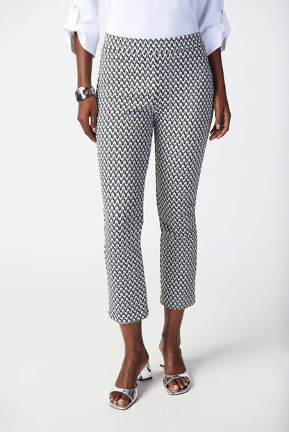 Pantalon à enfiler à imprimé géométrique en jacquard Joseph Ribkoff #241224