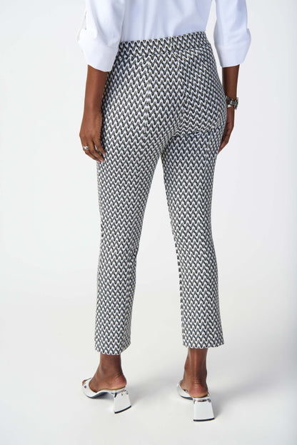 Pantalon à enfiler à imprimé géométrique en jacquard Joseph Ribkoff #241224