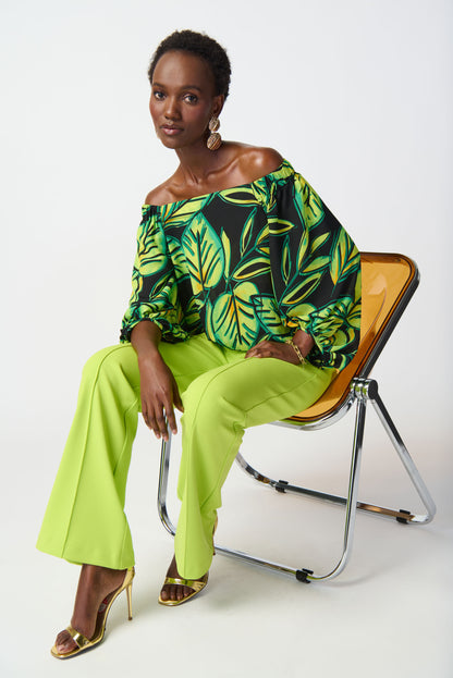 Flared pull-on scuba crepe pants Joseph Ribkoff #241248