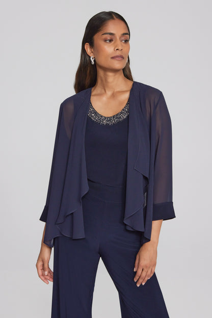 Joseph Ribkoff two-piece chiffon and silky knit top #241743 