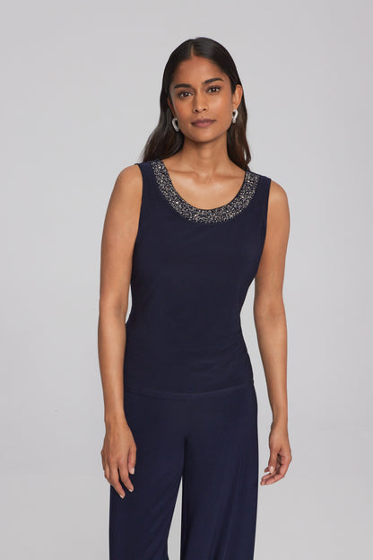 Joseph Ribkoff two-piece chiffon and silky knit top #241743 