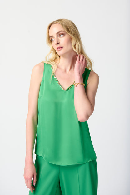 Camisole en satin avec chaîne dorée Joseph Ribkoff #241928