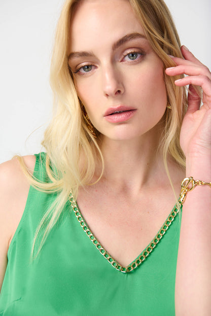 Camisole en satin avec chaîne dorée Joseph Ribkoff #241928