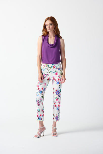 Pantalon court à enfiler à imprimé floral en Millennium Joseph Ribkoff #242007
