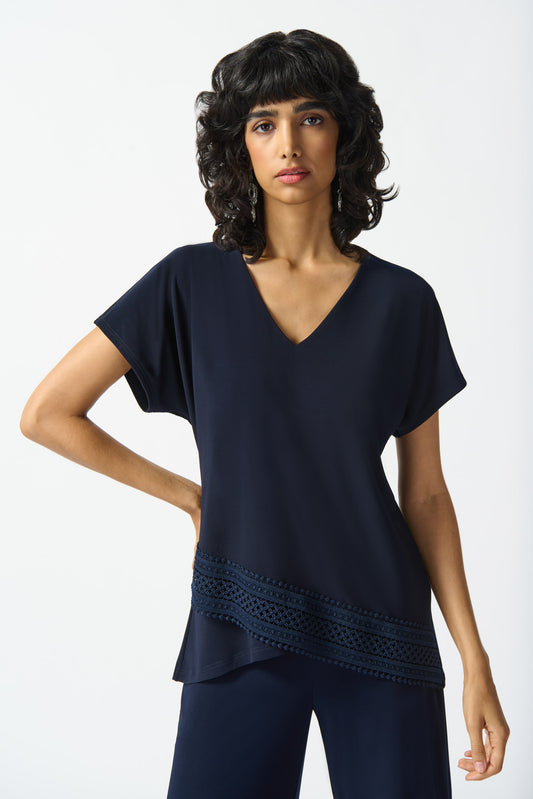 Joseph Ribkoff Asymmetrical Silky Knit Top #242132