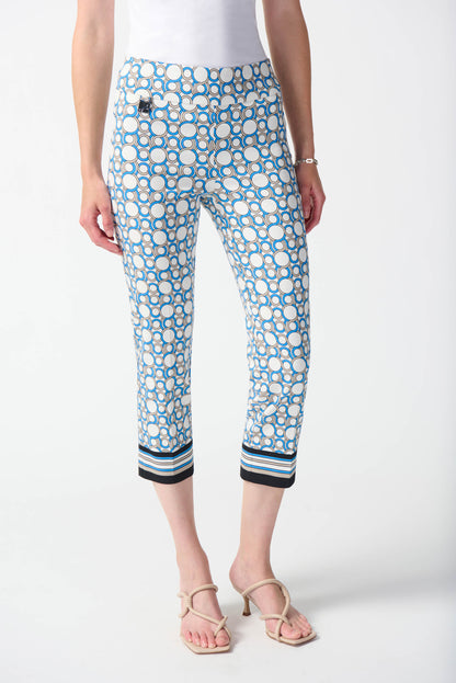 Geometric print cropped pants in Millennium Joseph Ribkoff #242148