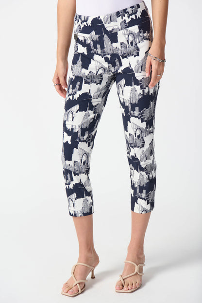 Pantalon court à imprimé de paysage en Millennium Joseph Ribkoff #242212