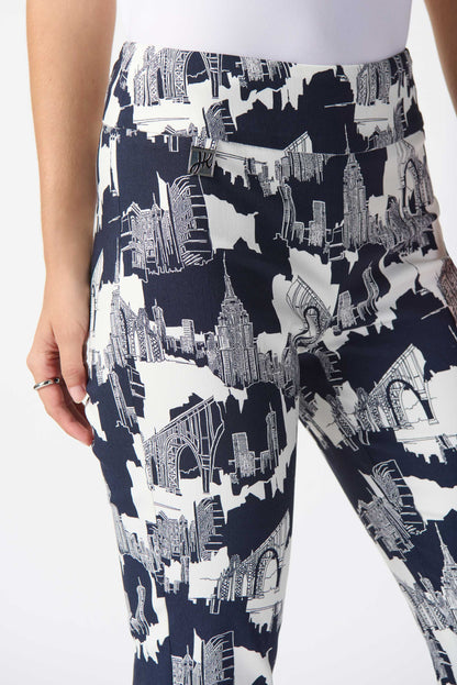 Pantalon court à imprimé de paysage en Millennium Joseph Ribkoff #242212