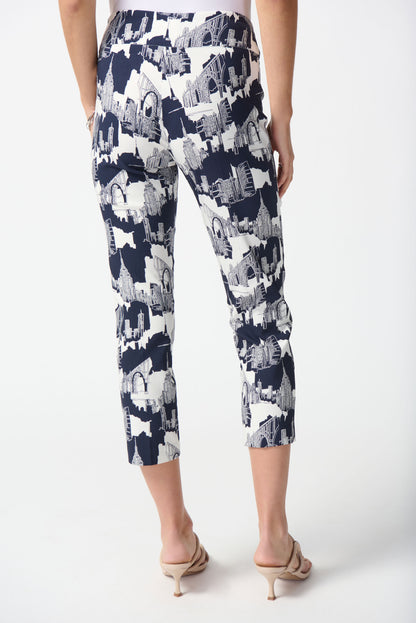Pantalon court à imprimé de paysage en Millennium Joseph Ribkoff #242212