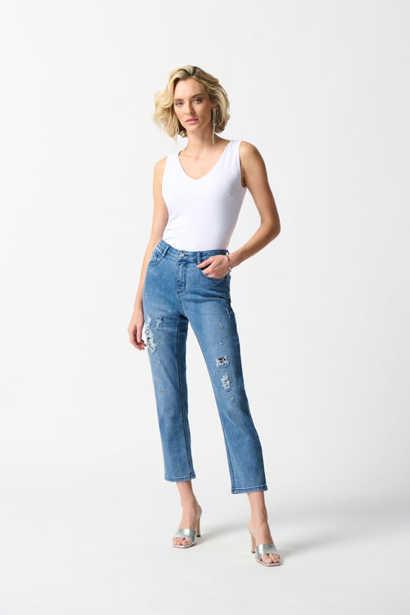 Joseph Ribkoff Slim Fit Cropped Denim Jeans #242921
