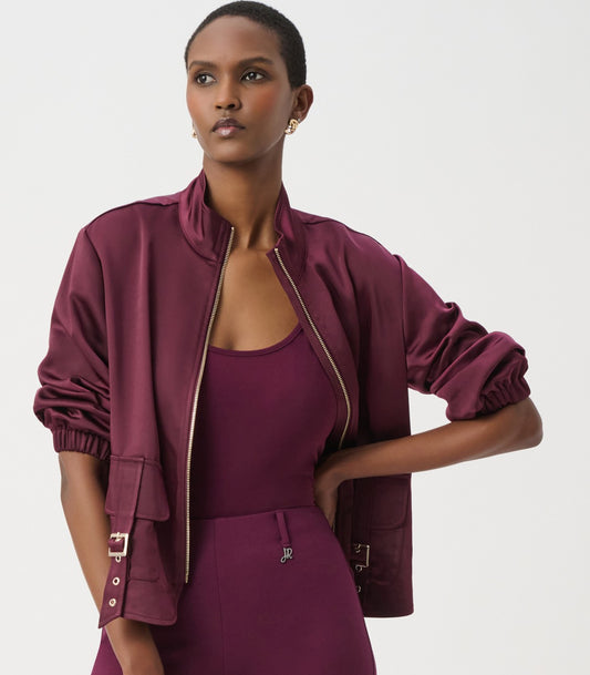 Blouson utilitaire en satin à manches bouffantes - Joseph Ribkoff  #264939