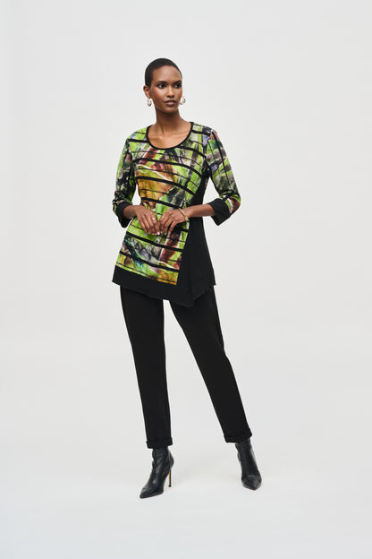Silky knit tunic with abstract pattern, by Joseph Ribkoff #243112