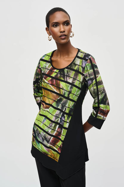 Silky knit tunic with abstract pattern, by Joseph Ribkoff #243112