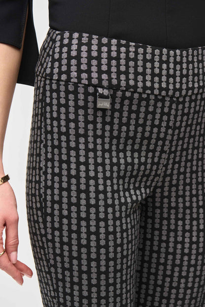 Slim Fit Pull-On Pants in Polka Dot Jacquard by Joseph Ribkoff #243131