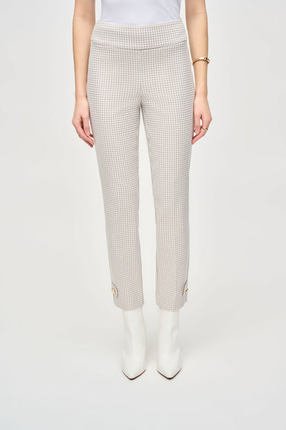 Pantalon à coupe ajustée en jacquard à imprimé pied-de-poule, par Joseph Ribkoff #243180